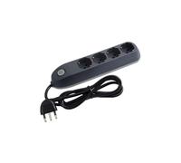 BTicino Regleta eléctrica de póquer con 4 enchufes universales P40 Schuko Zipasso Schuko Estándar Alemán, Cable de 1,5 m con Ahorro de Espacio y Resistente a la Rotura de 16 A, 3500 W, Color Gris