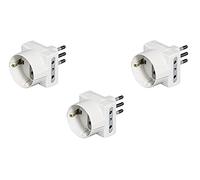 Bticino S3610DKIT - Juego de 3 adaptadores de 3 enchufes multienchufes, Cada uno con 1 Toma Schuko polivalente estándar alemán y 2 enchufes pequeños de 10 A, 1500 W, 250 V, Color Antracita, se Venden