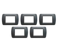 Bticino SL4803PAF Placca Living Internacional, Gris oscuro, paquete de 5 unidades