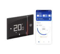 BTICINO Smarther with Netatmo, Termostato Conectado, WiFi, Control en Remoto con la App Home + Control, Compatible con Alexa, Google Assistant & Apple HomeKit, Instalación Empotrada, Negro (XG8002E)