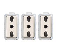 BTicino Toma bipaso 10/16 A bivalente Serie Magic 5180 blanco brillante, tecnopolímero, doble estándar italiano 230 V CA (claro, 3 piezas)