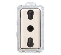 BTicino Toma bipaso 10/16 A bivalente Serie Magic 5180 blanco brillante, tecnopolímero, doble estándar italiano, 230 V CA (claro, 1 unidad)
