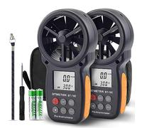 BTMETER Anemómetro digital BT-100 de mano, medidor de velocidad del viento, mide con precisión la velocidad del viento y la temperatura para CFM con MAX/MIN/AVG, HVAC（2packs）