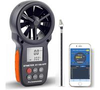 BTMETER Anemómetro digital de velocidad del viento de mano, medidor de anemómetro inalámbrico Bluetooth para viento frío, velocidad, monitor de temperatura BT-100APP