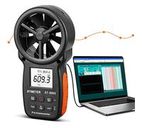 BTMETER HVAC Anemómetro CFM Medidor BT-866A Medidor de velocidad de viento digital de mano para 0,3 ~ 40 m/s, temp, flujo de aire, humedad, punto de rocío con retroiluminado USB registro de datos