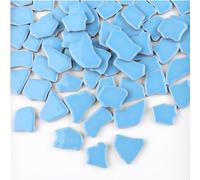 BTMIEY Azulejos de mosaico de cerámica irregulares, 500 g, 2-4 cm, piedras de mosaico para hacer mosaicos DIY, manualidades, aficiones, arte, decoración del hogar (azul cielo)