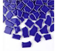 BTMIEY Azulejos de mosaico de cerámica irregulares de 500 g, piezas de mosaico de 2 a 4 cm, piedras para hacer mosaicos, manualidades, pasatiempos, artes, decoración de pared del hogar (azul marino)
