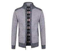 Btmpmcs Cárdigan de Punto para Hombre Casuales Chaqueta con Cremallera Suéter de Punto De Manga Larga Otoño Invierno Grueso y cálido Abrigo con Forro Polar Slim Fit Cálida