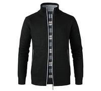 Btmpmcs Cárdigan de Punto para Hombre Casuales Chaqueta con Cremallera Suéter de Punto De Manga Larga Otoño Invierno Grueso y cálido Abrigo con Forro Polar Slim Fit Cálida