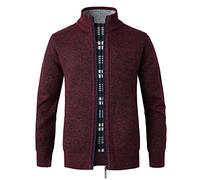 Btmpmcs Cárdigan de Punto para Hombre Casuales Chaqueta con Cremallera Suéter de Punto De Manga Larga Otoño Invierno Grueso y cálido Abrigo con Forro Polar Slim Fit Cálida