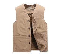 Btmpmcs Chaleco Acolchado Caliente para Hombre Forro Polar Chalecos Exteriores Sin Manga Chaqueta para Otoño Invierno Casual Grueso Abrigo Trabajo Chaleco con Bolsillo Múltiple