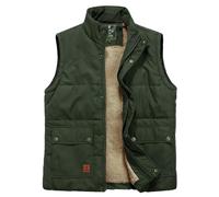 Btmpmcs Chaleco de Forro Polar para Hombre Otoño Invierno Cálido Chaqueta Sin Mangas Chalecos de Trabajo Acolchado con Múltiples Bolsillos Bodywarmers Abrigo a prueba de viento