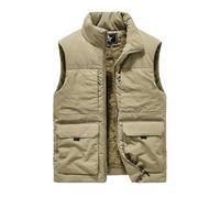 Btmpmcs Chaleco de Forro Polar para Hombre Otoño Invierno Cálido Chaqueta Sin Mangas Chalecos de Trabajo Acolchado con Múltiples Bolsillos Bodywarmers Abrigo a prueba de viento