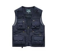 Btmpmcs Chaleco de pesca con múltiples bolsillos para hombre Aire Libre Viajes Deportes Chalecos Casual Respirable chaqueta de secado rápido sin mangas Chaleco de Camping Senderismo