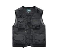 Btmpmcs Chaleco de pesca con múltiples bolsillos para hombre Aire Libre Viajes Deportes Chalecos Casual Respirable chaqueta de secado rápido sin mangas Chaleco de Camping Senderismo