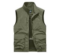 Btmpmcs Chaleco de Pesca para Hombre Reportero al Aire Libre Chalecos Multibolsillos casual transpirable Chaleco sin Mangas Acampa fotografía Chaqueta Viajes Deportes Chalecos
