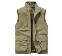 Btmpmcs Chaleco de Pesca para Hombre Reportero al Aire Libre Chalecos Multibolsillos casual transpirable Chaleco sin Mangas Acampa fotografía Chaqueta Viajes Deportes Chalecos