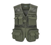 Btmpmcs Chaleco de Pesca para Hombres Aire Libre Chaleco de Trabajo con Bolsillo Múltiple Transpirable Casual Chaqueta de secado rápido Sin Mangas Viajes Camping Chaleco de fotografía