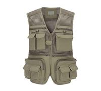Btmpmcs Chaleco de Pesca para Hombres Aire Libre Chaleco de Trabajo con Bolsillo Múltiple Transpirable Casual Chaqueta de secado rápido Sin Mangas Viajes Camping Chaleco de fotografía
