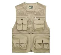 Btmpmcs Chaleco de Pesca para Hombres Aire Libre Chaleco de Trabajo con Bolsillo Múltiple Transpirable Casual Chaqueta de secado rápido Sin Mangas Viajes Camping Chaleco de fotografía