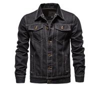 Btmpmcs Chaquetas para hombre The Trucker Chaqueta Denim Jacket clásico abrigo Estilo Vintage Casual algodón Chaqueta de Trabajo Vaquero Lavado Chaqueta de Moto Jean Chaqueta de Entretiempo