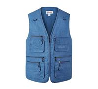 Btmpmcs Hombres Chaleco de Pesca con Multibolsillos Aire Libre Casual Transpirable Chaleco Ligero Cámping Caza Fotografía Chaleco Chaqueta Sin Mangas de Multifunción