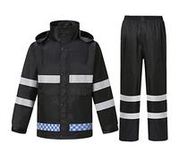 Btmpmcs Hombres Traje de Lluvia 2 Piezas Impermeable Conjunto de Chaqueta y Pantalón con Tira Reflectante Segura Chaqueta de Ciclismo con Capucha Impermeable de Adulto Classic