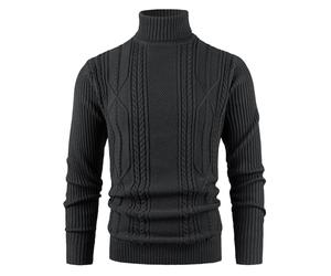 Btmpmcs Jersey para Hombre Otoño Invierno con Cuello Alto JerséIs Suéter De Punto Clásico Negocios Cálido Grueso Jersey Sudadera Delgado de Manga Larga Informal Sweater Básico Color Sólido