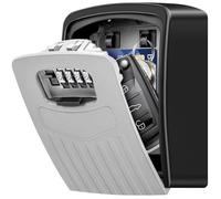 BTNEEU Caja Seguridad Llaves, Caja Combinacion Llave Grande, Caja Llaves Codigo Montaje en Pared, Key Lock Box 4 Dígitos Combinacion Almacenamiento Seguro para Casa Coche Garaje Escuela Gimnasio