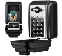 BTNEEU Electrónico Caja Seguridad Llaves Grande Cajetin Llave con Codigo Impermeable Alta Seguridad Caja Fuerte para Llave Exterior Guarda Llaves Pared para Hogar Escuela Garaje Oficina (Gris)