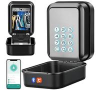 BTNEEU Smart Caja de Seguridad para Llaves Grande Cajetin Llaves con Codigo Retroiluminada Bluetooth y Código Pin Desbloquear Caja Llaves Pared Exterior Compatible con Aplicación Tuya (Gris)