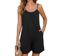 Btofellin Mono de mujer de verano Jumpsuit para mujer, chándal informal corto, pantalones cortos sin mangas, jumpsuit con bolsillos, elegante, pantalones cortos, pelele para la playa o vacaciones,