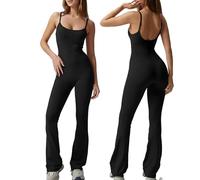 Btofellin - Mono para mujer Adherent Sexy Elegant Sporty Jumpsuit ropa deportiva sin costuras, ropa de gimnasia y yoga, traje de trabajo, Negro , L