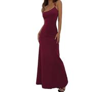 Btofellin Mujeres Vestidos Sin Mangas Espagueti Correa Vestido Largo Verano Sólido Slim Fit Y10K Vestido Sexy Fish Tail Bodycon Noche Fiesta Maxi Vestidos for Discoteca Cocktail Club