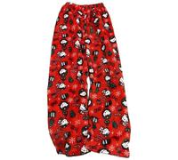 Btofellin Pantalones de pijama para mujer, diseño de gato, mullidos, cómodos, de franela, para descansar, pantalones de algodón con estampado de gatos, rosso, XL