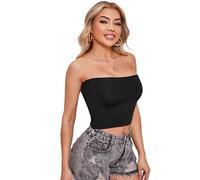 Btofellin Tops Bandeau Tubo Corsé Verano Bralette Sin Mangas Estiramiento Tank Top para la Playa Y3K Sexy Sin Mangas Slim Cut Tank Bustier Fiesta Camisa Off-Shoulder Sleeveless Crop Top