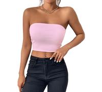 Btofellin Tops Bandeau Tubo Corsé Verano Bralette Sin Mangas Estiramiento Tank Top para la Playa Y9K Sexy Sin Mangas Slim Cut Tank Bustier Fiesta Camisa Off-Shoulder Sleeveless Crop Top