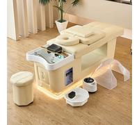 BTOIASYHF Cama De Champú - Camilla De Masaje, Equipo Head SPA con Ciclo De Agua, Fumigación Y Taburete De Diseño Ligero De Lujo