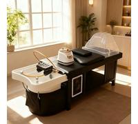 BTOIASYHF Cama De Masaje Head SPA, Cama De Champú, Equipo De SPA Head con Sistema De Circulación De Agua Y Fumigación Y Cuidado del Cuero Cabelludo LED para SPA, Salón De Belleza, Barbero