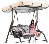 BTOIASYHF Cubierta del Toldo para Columpio, Parasol Impermeable para Columpio de 2 o 3 Plazas, Gris, 195 * 125 * 15cm