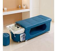 BTOIASYHF Head SPA Bed, Cama De Champú para Masajes con Equipo De SPA Waterfall Head, Juego De Fumigación De Cabeza Y Terapia De Luz, Diseño De Cuero Moderno Negro