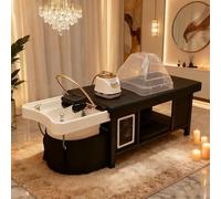 BTOIASYHF Head SPA Cama De Champú, Mesa De Masaje, Equipo De Head SPA con Soportes para Circulación De Agua, Fumigación Y Cuenco De Champú Acrílico para El Cuidado del Cuero Cabelludo LED