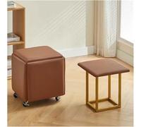 BTOIASYHF Silla De Cubo Otomano De Anidación 5 En 1 Taburete De Silla De Sofá Apilable, Silla De Aderezo Móvil De Banco Otomano De Banca Cuadrada con Ruedas Giratorias para Sala De Estar