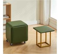 BTOIASYHF Silla De Cubo Otomano De Anidación 5 En 1 Taburete De Silla De Sofá Apilable, Silla De Aderezo Móvil De Banco Otomano De Banca Cuadrada con Ruedas Giratorias para Sala De Estar