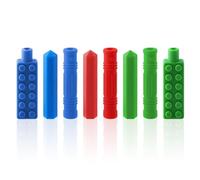 BTONGE Juego de 8 lápices masticables para niños, Cadena para Masticar Sensory Chew, Juguete para el Autismo, Accesorio para lápiz, Duradero y Fuerte, Juguete masticable de Silicona para niños o