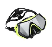 BTOSEP 1 par de gafas de buceo para adultos, cómodas, antivaho, de silicona, para exteriores, lentes de cristal premium, color amarillo