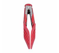 BTOSEP Abrazadera de espátula de acero inoxidable con mango de silicona antideslizante para asar en casa, herramienta de cocina para asar carne (soporte rojo de 9 pulgadas)