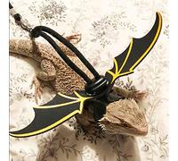 BTOSEP Arnés ajustable de cuero artificial negro para caminar de forma segura y actividades al aire libre para varios lagartos y reptiles; material; tres