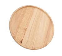 BTOSEP Bandeja redonda de madera de 30 cm, estilo simple, bandeja estable para servir desayuno, pizza, fruta, aperitivos