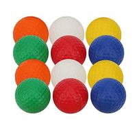 BTOSEP Bola de poliuretano, 12 unidades, bolas de esponja suave para entrenamiento en interiores, no dañinas con buena elasticidad, color blanco, rojo, naranja, amarillo, verde, azul